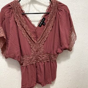 Almost Famous v neck frilly shirt